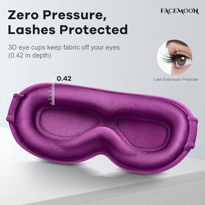 Weighted Eye Mask for Sleeping 2 Pack: Gentle Pressure Blackout Sleep Mask with 3D Contoured Cups, Zero Eye Pressure Sleep Mask for Lash Extensions, Memory Foam Travel Mask, Pink Purple - color: Pink & Purple (2 Pack)