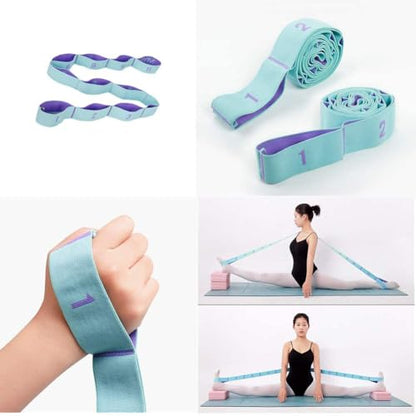 Stretch Straps, Yoga Elastic Stretching Strap with Adjustable 11 Loops | Fitness Leg Stretch Band, Flexibility Trainer Equipment, Resistance Stretch Assist Belt, for Physical Therapy, Pilates Ballet