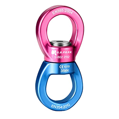 35kN Swing Swivel, CE Certified 360°Rotational Device, Silent Hanging Accessory for Tree Swing, Aerial Dance - color: Red+blue, size: 35 kN