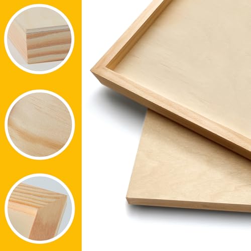 2 Pack 30x30'' Unfinished Gallery Birch Wood Canvas Panels | 1 1/2’’ Deep Wood Canvas, Cradle Boards for Painting, Acrylic Pouring, Art, Crafts, Epoxy Resin, Laser Engraving Cutting - size: 30*30 2 Pack