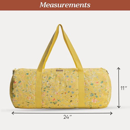 Maison d' Hermine Yoga Mat Duffle Bag Gym Tote Yoga Mat Carry Bag | Cylindrical bag for Woman Men Gifts Adjustable shoulder straps with Drawstring Water Bottle Pocket and zipper pocket - color: Colmar - Yellow, style: Yoga Mat Gym Bag