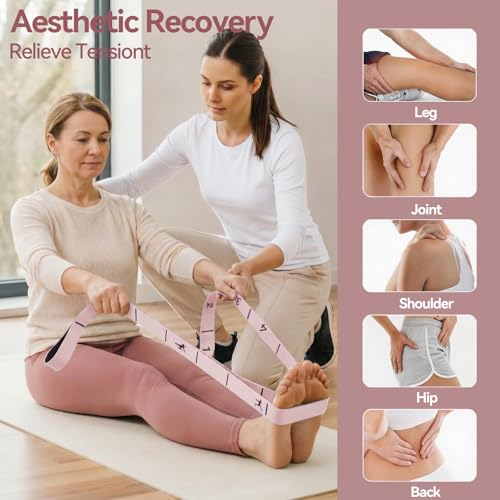 10 Loops Resistance Bands for Working Out, PT, Stretch Out Strap - color: Pink