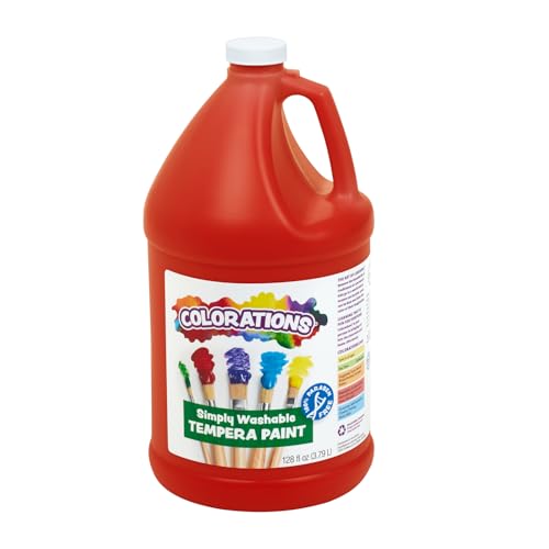Colorations Paraben-Free Washable Red Tempera Paint for Kids, 1 Gallon | Vibrant, Non-Toxic and Made in the USA - color: Red