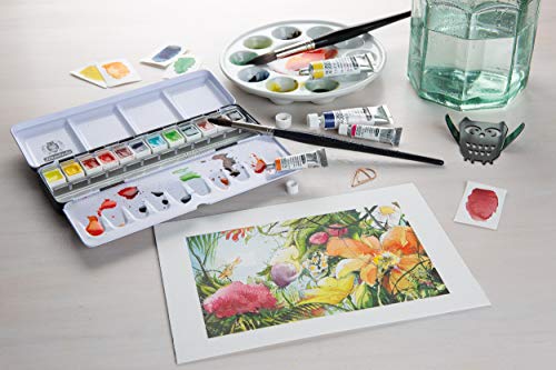 Schmincke - HORADAM® AQUARELL - Finest Artists' Watercolor Paints, 475 Helioturquoise, 14 475 044, 1/2 pan - color: 475 Helio Turquoise