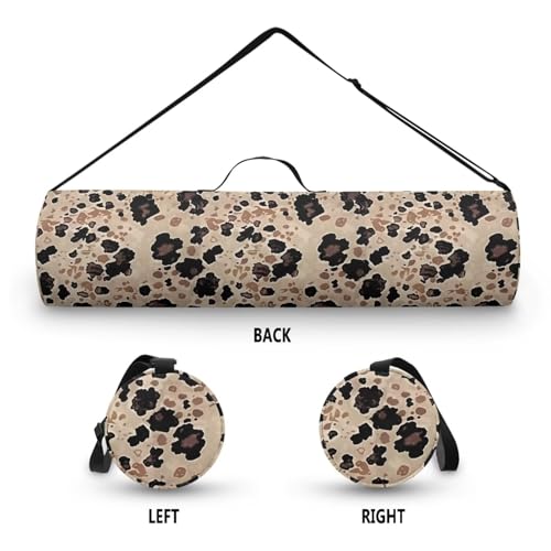 Yoga Mat Bag for Women & Men Full-Zip Yoga Mat Carrier Bag for Class Workout Park with Adjustable Strap - color: Cow Spot Print