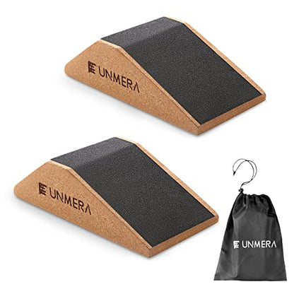 UNMERA Squat Wedge Block Non Slip for Heel Elevated Squats, 2PCS - color: Wood Color