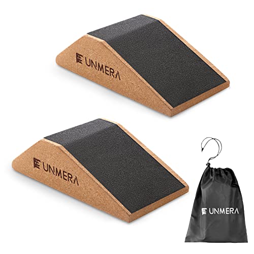 UNMERA Squat Wedge Block Non Slip for Heel Elevated Squats, 2PCS - color: Wood Color