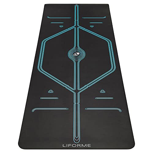 Liforme XL Yoga Mat - Patented Alignment Design, Advanced Non-Slip Grip | Eco-friendly, Non-Toxic, Sweat-Resistant, long, wide, 4.2mm thick mat for comfort, recommended for Hot Yoga, Free Yoga Bag - color: XL Mountain