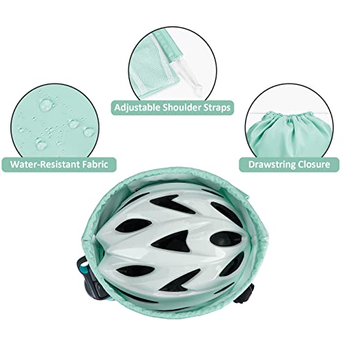 WANDF Drawstring Backpack, Gym String Bag with Shoulder Pad - color: M, Mint Green, size: Medium