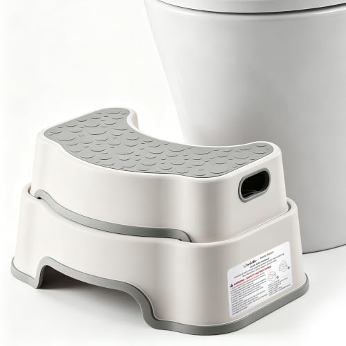 UNCLE WU 2-in-1 Adjustable Toilet Stool for Adults, Bathroom Foot Rest