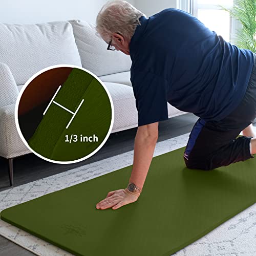 Hatha Yoga TPE Yoga Mat 72"x 27"x1/3" Non-slip Exercise Mat - color: green