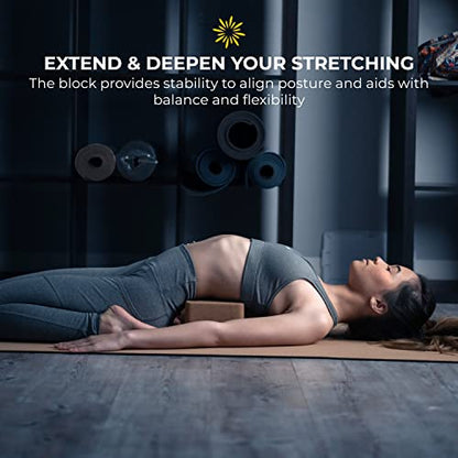 Cork Yoga Blocks, 6 Pack, 4x6x9in, High Density, Bulk