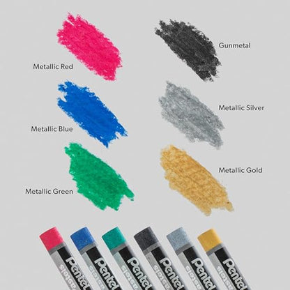 Pentel Arts Oil Pastels - 50 Color Set with Metallic and Fluorescent Packs, 3pk Set - size: 62 Count (Pack of 1)