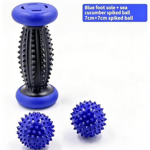 3 in 1 Foot Roller for Plantar Fasciitis Pain Relief – Deep Tissue Foot Massage Kit for Arch & Heel Pain, Includes Lacrosse & Spiky Massage Ball