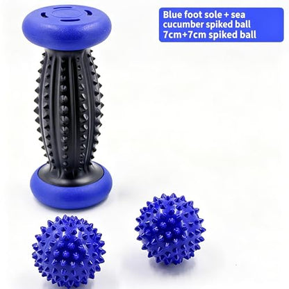 3 in 1 Foot Roller for Plantar Fasciitis Pain Relief – Deep Tissue Foot Massage Kit for Arch & Heel Pain, Includes Lacrosse & Spiky Massage Ball
