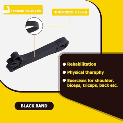 Pull Up Bands, Resistance Bands, Pull Up Assistance Band Exercise Bands for Men & Women Working Out, Body Stretching, Physical Therapy, Muscle Training - color: Black