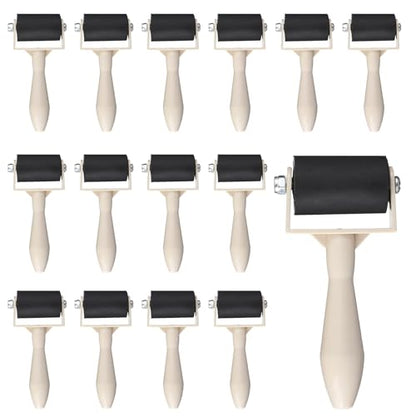 15 Pcs Rubber Brayer Roller 1.96 Inch Brayer Rollers for Crafting | Paint Brush, Ink Applicator, Art Craft Oil Painting Tool, for Printmaking, Wallpapers Stamping, Gluing