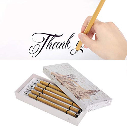 5 PCS Dip Pen, Calligraphy Bamboo Pens, Inking Pens for Drawing, Writing, Masking Fluid