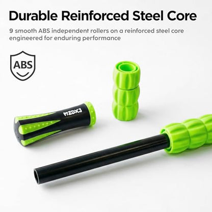 Muscle Roller & Massage Roller Stick for Athletes - Lymphatic Drainage Support, Relieves Muscle Soreness, Cramping & Tightness - Targets Legs, Arms, Back & Calves （Green ） - color: Green