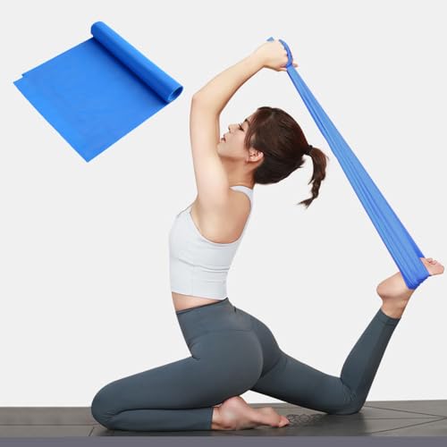 Long Resistance Bands Latex-Free Yoga Exercise Stretch Bands for Physical Therapy Workout Blue