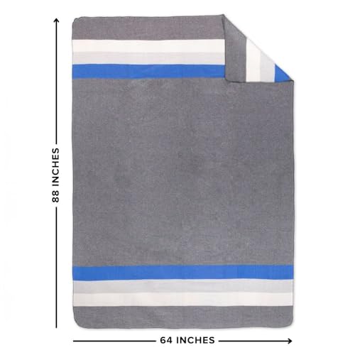 Arcturus Rainier Wool Blanket - 4.5lbs Warm, Heavy, Washable, Large | Great for Camping, Outdoors, Survival & Emergency Kits (White Blue Gray) - color: Blue White Gray, size: Twin