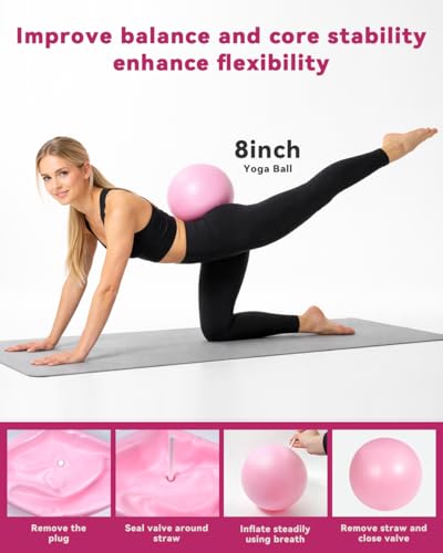lucdnc Pilates Kit for Home 24 Pcs, 14" Circles & 8" Yoga Ball