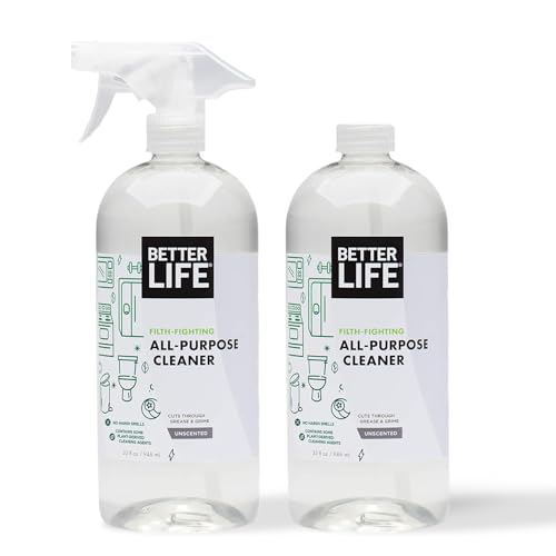 Better Life All Purpose Cleaner - Multipurpose Home and Kitchen Cleaning Spray for Glass, Countertops, Appliances, Upholstery & More - Multi-surface Spray Cleaner - 32oz (Pack of 2) Unscented - size: 32 Fl Oz (Pack of 2)