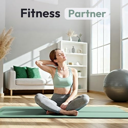 Umineux Non Slip Yoga Mat 72"x24" Exercise & Fitness Mat For Women and Men - color: Matcha Green & Black, size: 10MM