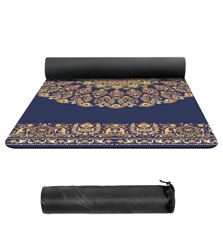 nuveti Suede TPE Yoga Mat High Density Non Slip Yoga Mats with Carrying Bag,72"x32" Extra Thick 8MM Exercise & Workout Mat for Yoga, Pilates and Fitness - color: ZuiWei