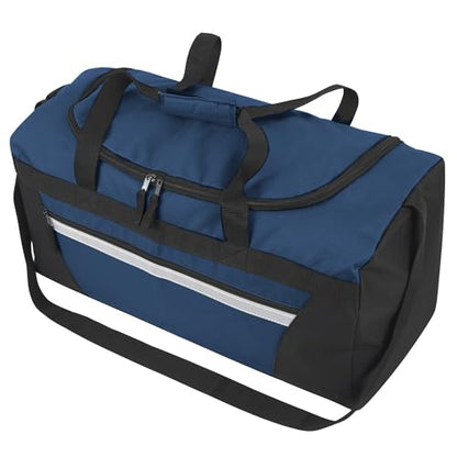 40 Liter, 22 Inch Reflective Duffle Bag with Shoulder Strap for Men, Women, Travel - color: Navy