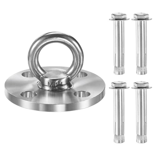 M METERXITY Swing Hangers, Stainless Steel Fixing Hammock Hanger Straps 1102lbs Capacity with Mounting Screws for Hammock/Swing Hanging/Aerial Yoga/Sandbags, Hammock Hooks Hanging Kit [Silver]