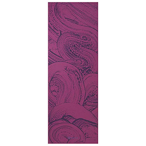 Gaiam 요가 매트 - 매우 두꺼운 프리미엄 6mm, 프린트, 양면, 미끄럼 방지, 운동 및 피트니스 매트, 모든 유형의 요가, 필라테스 및 바닥 운동용 (172.7cm/68인치) x 61cm/24인치 x 6mm 두께) - color: 라일락 오로라