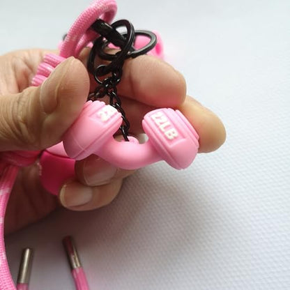 Fitness Keychain Barbell Dumbbell Keychain Bag Purse Charms Gym Lovers Fitness Enthusiast Gift Bag backpack Charms - color: Pink-yoga