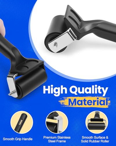 UCEC 4 Pack Brayer Rollers Rubber Ink Roller for Printmaking DIY 2.4"-7.9" | Brayer Roller for Gluing, Diamond Painting & Block Printing, Durable Rubber Ink Rollers in 2.4", 4", 5.9" & 7.9" for Crafting - color: 2.4+4+5.9+7.9 Inch-Black