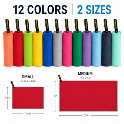 Backpacking Ultralight Quick Dry Microfiber Soft Fast Drying Hand and Face Towel Wash Cloth Camping Yoga Hiking Active Lifestyle Small (Red, Small) - color: Red, size: Small