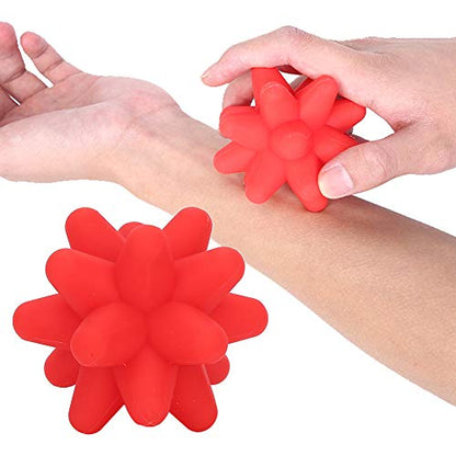 Diohce Spiky Massage Ball, Acupoint Physical Massage Balls, for Foot Massage, Deep Tissue Massage Ball, Point Plantar Fasciitis Relief (Red)