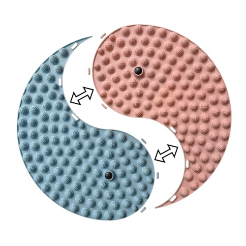 Foot Massager Mat, Yinyang Balance Tai ji Bagua Pattern with Magnetic Therapy, Acupressure Reflexology Mat for Daily Foot Relaxation and Pain Relief, Pink and Blue - color: Pink and Blue