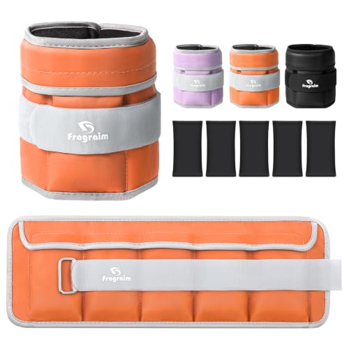 Fragraim Adjustable Ankle Weights for Women and Men, 1 Pair (2–10 lbs) - color: Orange