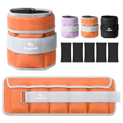 Fragraim Adjustable Ankle Weights for Women and Men, 1 Pair (2–10 lbs) - color: Orange