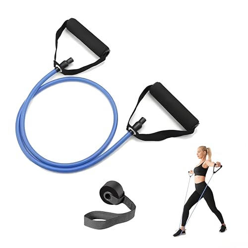 Resistance Bands with Handles, Exercise Bands - Perfect Stretch Rope for Home Workouts, Ideal for Fitness Enthusiasts & Home Gym - color: Blue(25lb)