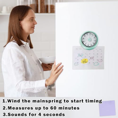 60-Minute Magnetic Visual Timer, Silent Operation and No Battery Needed, Time Management Tools for Kitchen, Homeschool Desk, Office Meetings & Home Learning Timer (Green) - color: Green