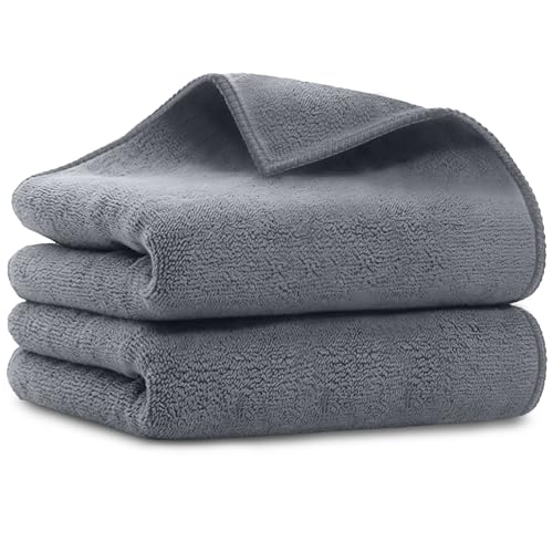 UNIMADE Salon Towels 2 Pack, Super Soft Microfiber Gym Towels | Highly Absorbent Hair-Drying Cloth for Gym, Bath, Spa Use and Home Beauty Care - Grey (16x29 inch) - color: Grey, size: 2PK