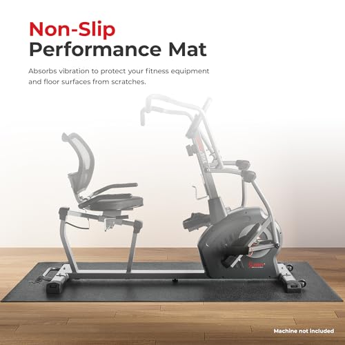Sunny Health & Fitness Equipment Mats, Home Gym Floor Protection, 4 Sizes | Non-Slip, Protects Floors/Equipment, Absorbs Vibration, Sweat-Resistant, High-Density Foam, For Different-Sized Machines - style: Medium 79”