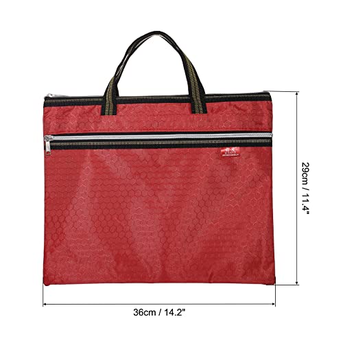 PATIKIL Waterproof Zipper File Bag, Documents Storage Zip Pouch, Red | 11x14inch Bag Books Tools for Office Travel - color: Red