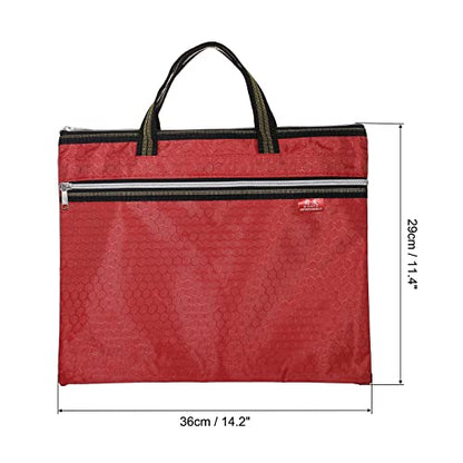 PATIKIL Waterproof Zipper File Bag, Documents Storage Zip Pouch, Red | 11x14inch Bag Books Tools for Office Travel - color: Red