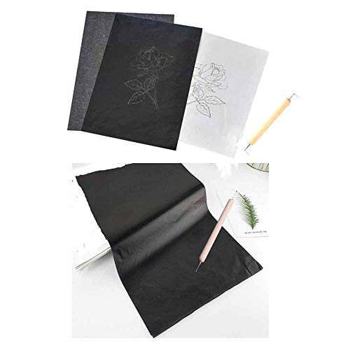 Yesallwas 50 Sheets A4 Multicolor Carbon Transfer Paper, Tracing Paper for Wood, Paper, Canvas and Other Art Surfaces with Double Ended Tracing Stylus - color: Multicolor