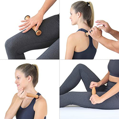 Body Back Foot And Body Roller Bundle, Massage Roller For Plantar Fasciitis | 2 In 1 Massage Tool Bundle, Wooden Cellulite Massager Tool, Full Body Massage Roller For Muscle Recovery & Relaxation Therapy - style: Bundle
