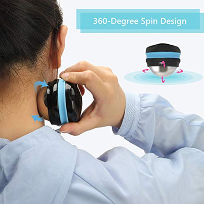 AHIER Cold Massage Roller Ball, Stainless Steel Cold Therapy Relief Tool - color: Blue Black
