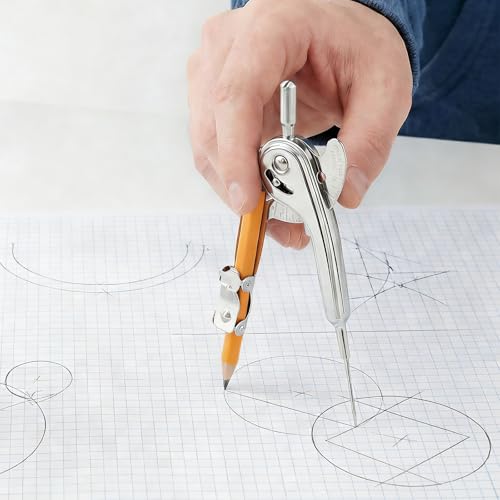 30 Pieces Metal Geometry Compass with Pencil, 5 Inch Precision Drafting Compass for Office Woodworking Art Drawing