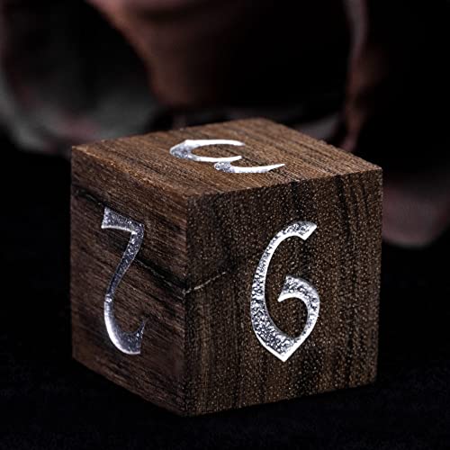 Wooden Dice Set Bubinga Wood DND Dice Set for D&D Tabletop Games - color: Bubinga Wood